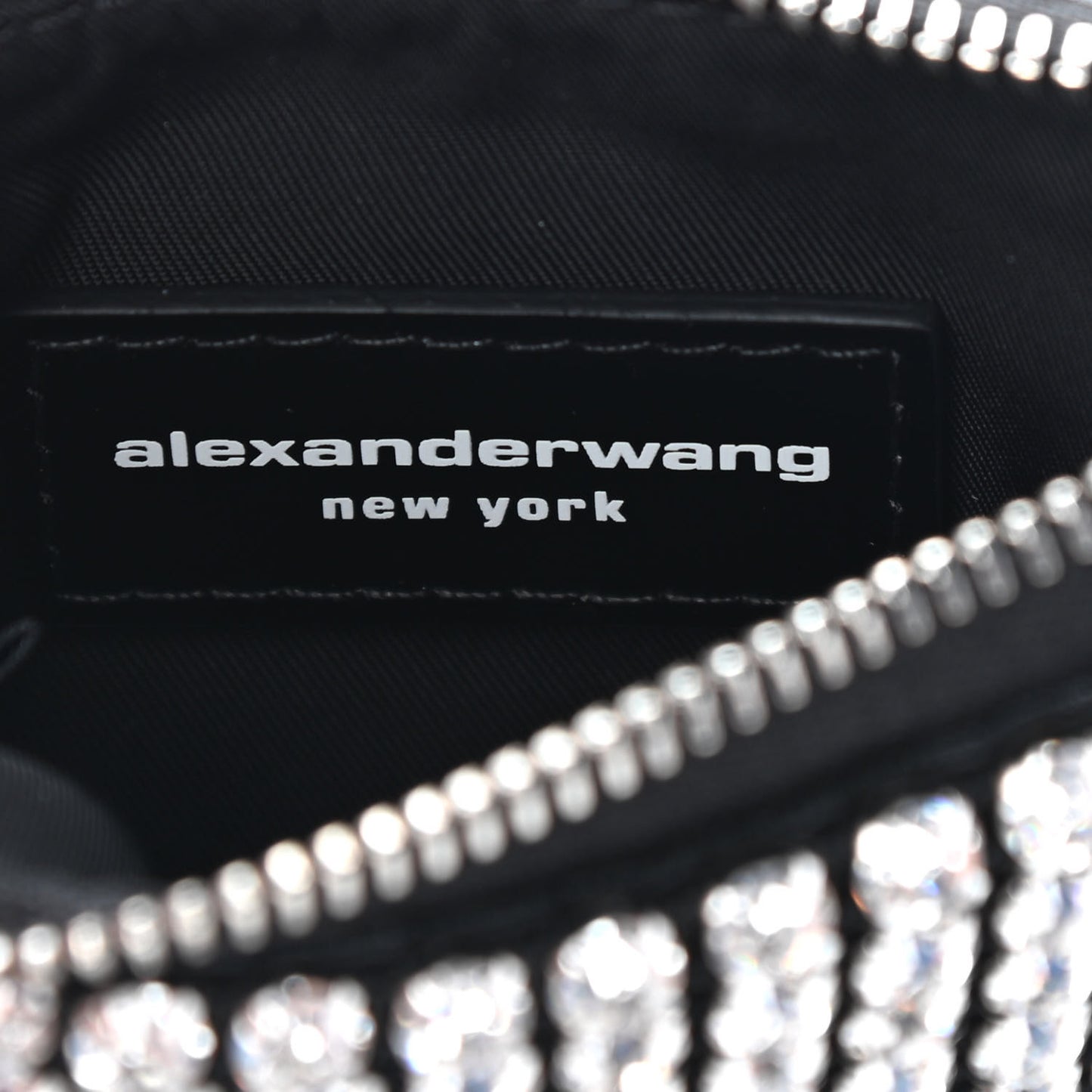 Mesh Crystal Rhinestone Nano Heiress Shoulder Bag Black Silver