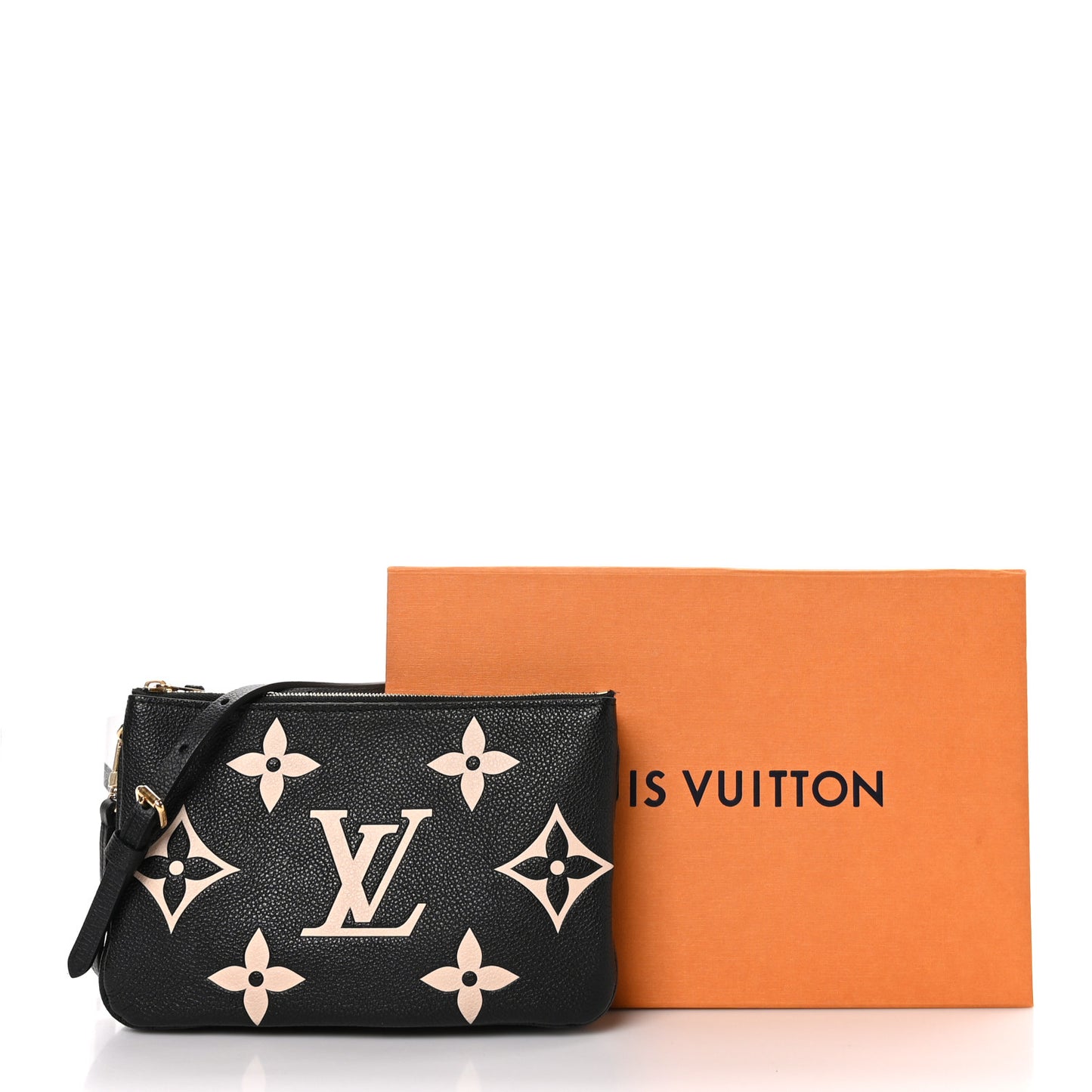Empreinte Monogram Giant Double Zip Pochette Black Cream