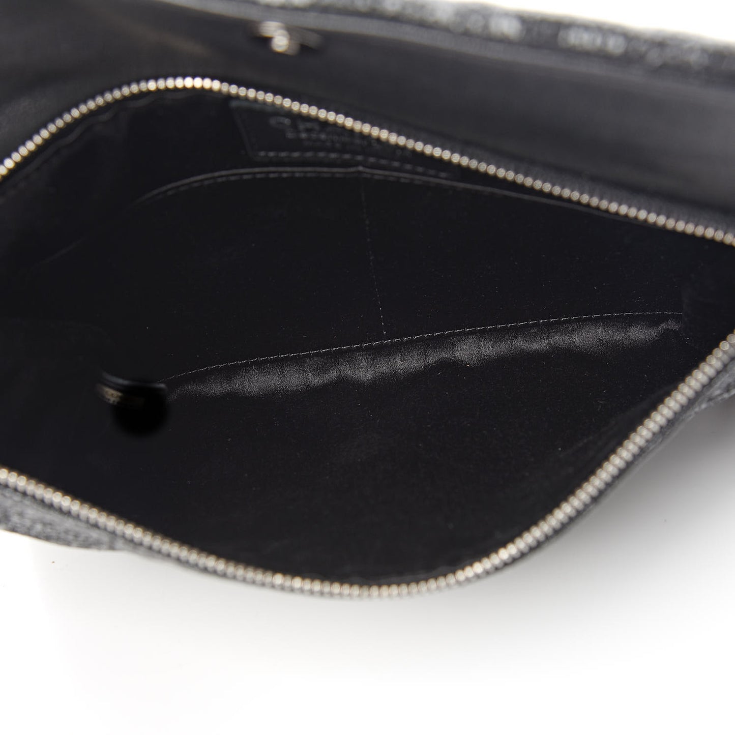 Iridescent Vinyl Quilted Clutch With Chain Black