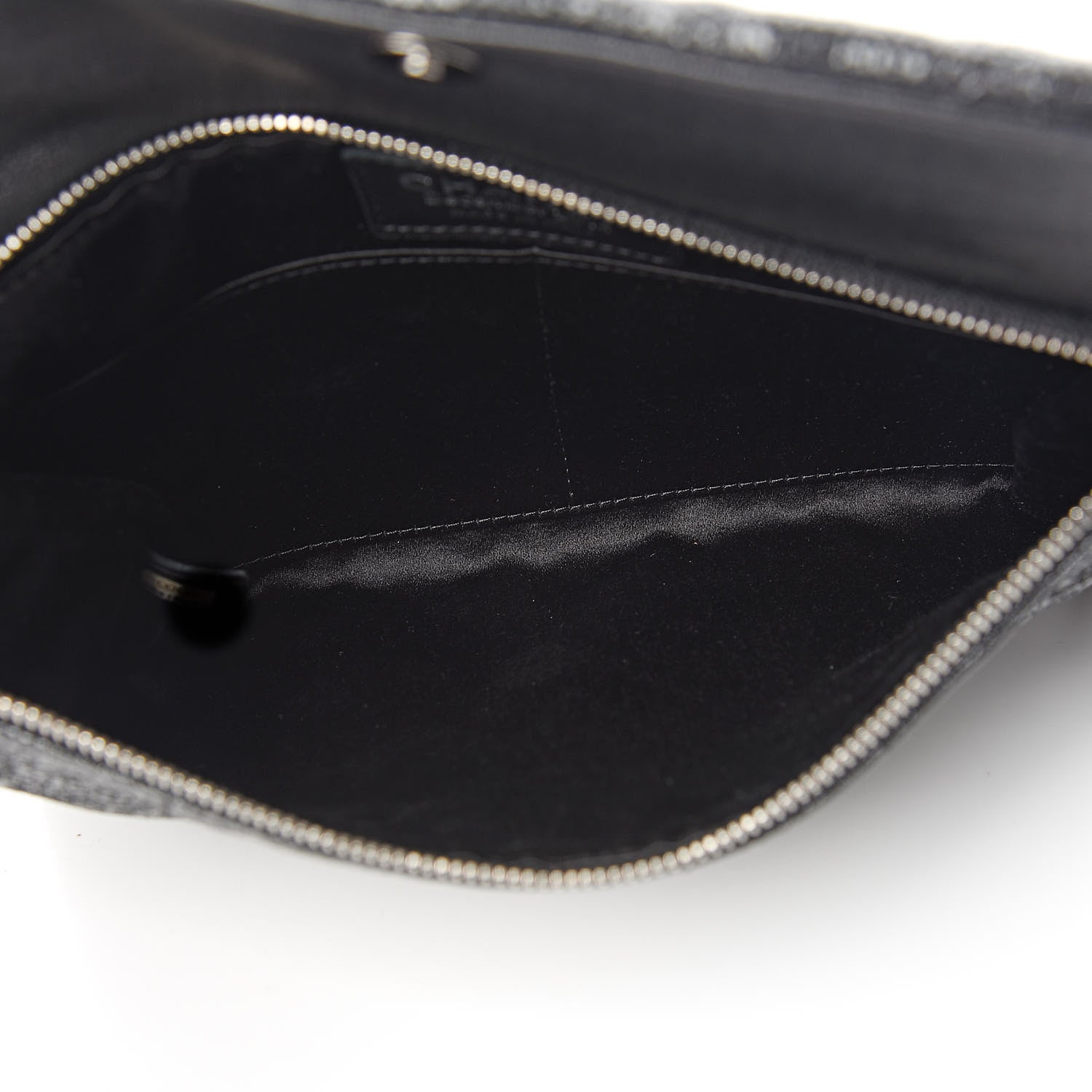 Chanel Iridescent Vinyl Quilted Clutch With Chain Black 5 of 10