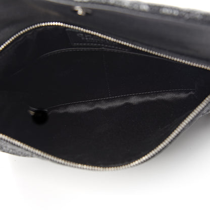 Chanel Iridescent Vinyl Quilted Clutch With Chain Black 5 of 10