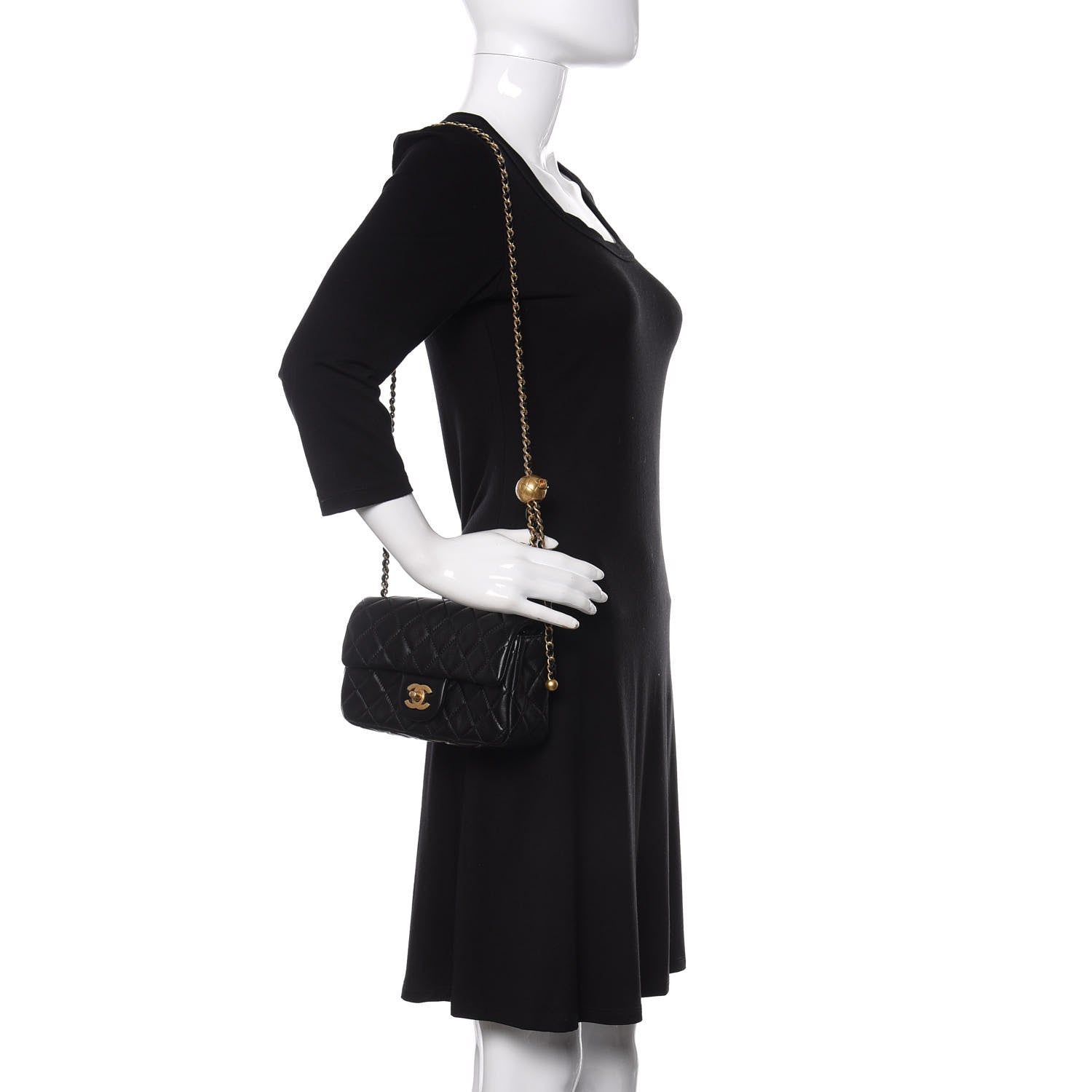 Chanel Lambskin Quilted Mini Rectangular Pearl Crush Flap Black 2 of 12