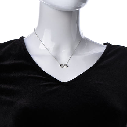 Tiffany 18K White Gold Diamond Paloma Picasso Double Loving Heart Necklace 2 of 7