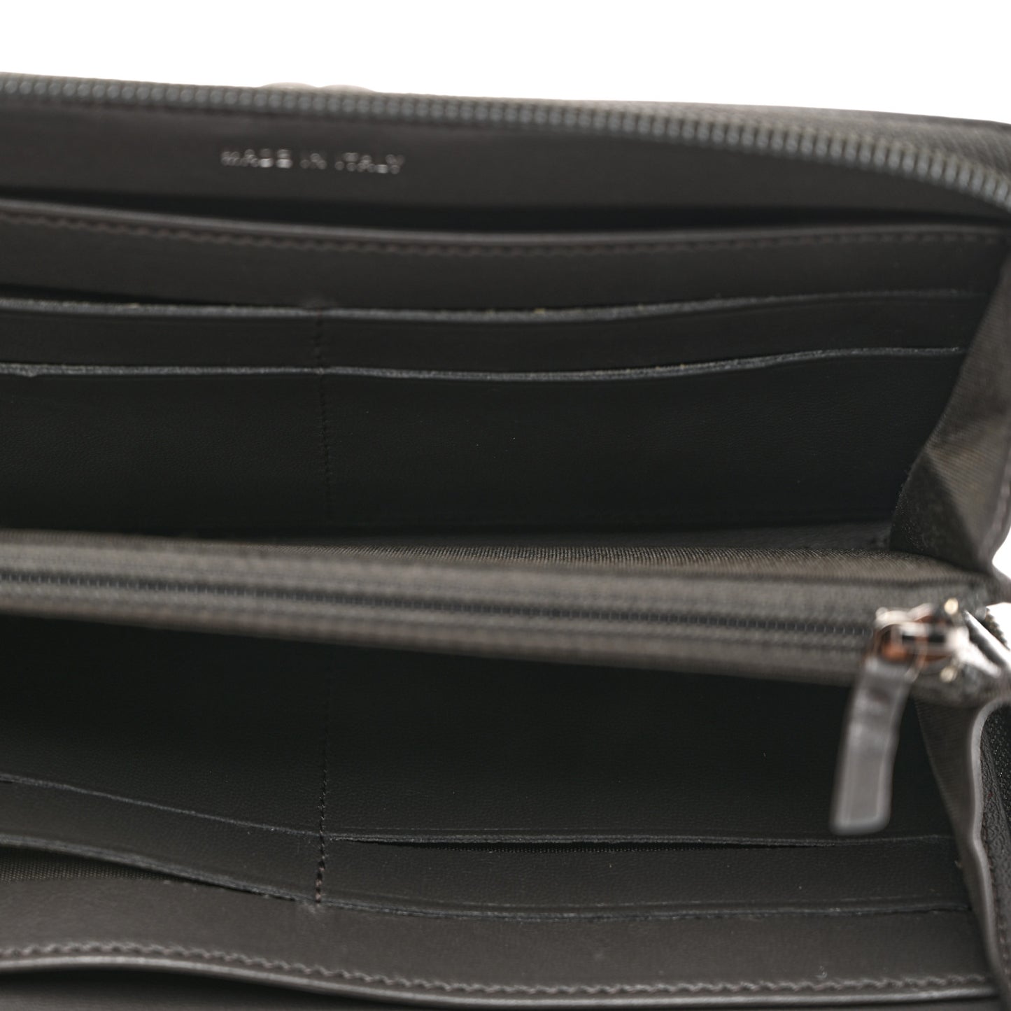 Lambskin Quilted Boy Zip Around Wallet Dark Grey