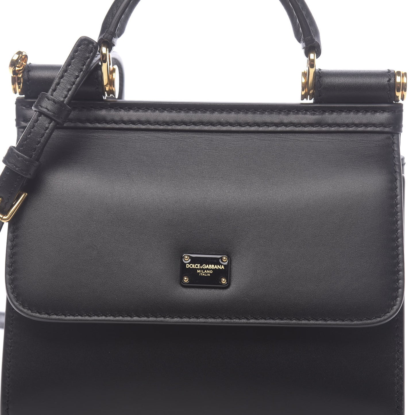 Calfskin Mini Sicily 58 Bag Black