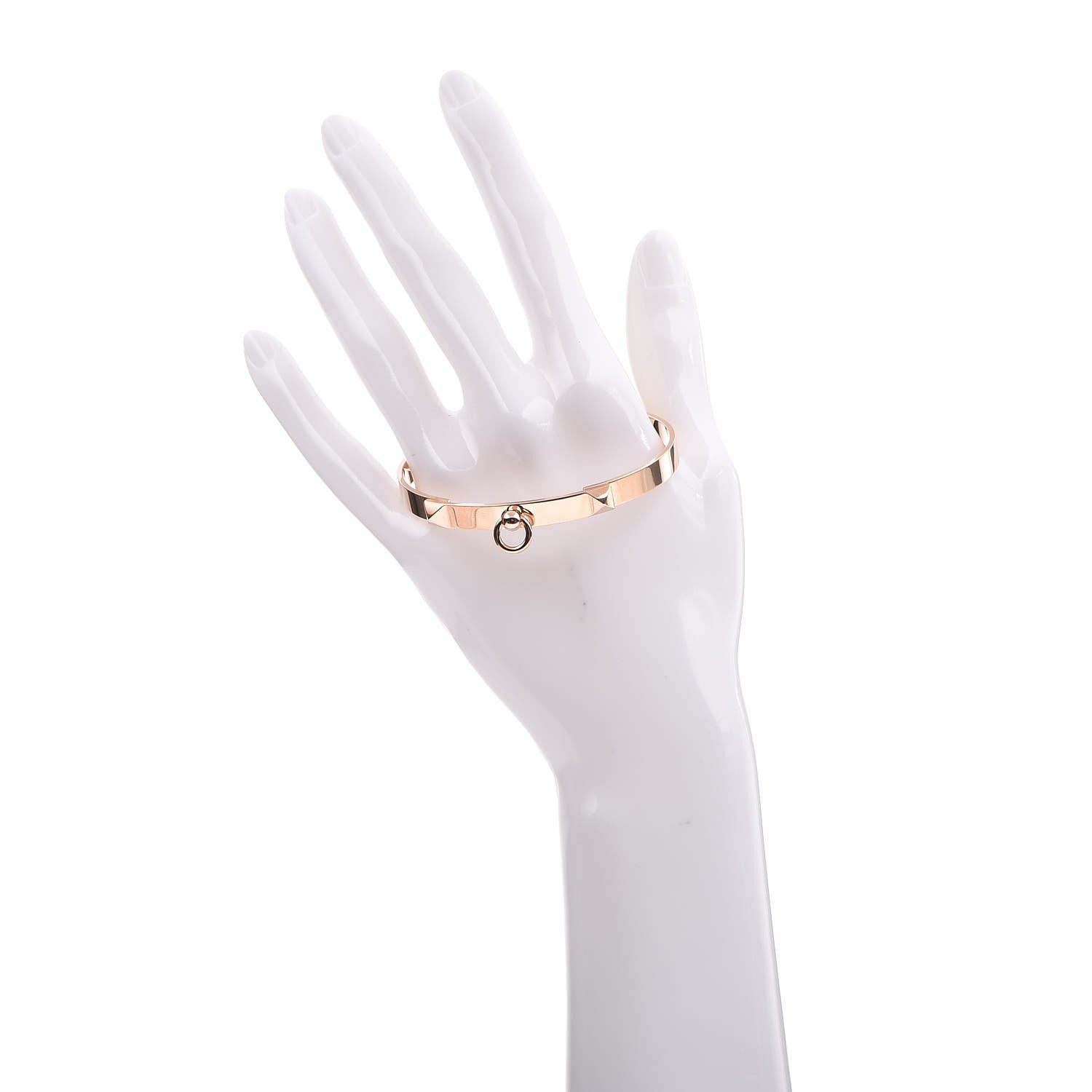 Hermes 18K Rose Gold PM Collier De Chien Bracelet LG 2 of 5
