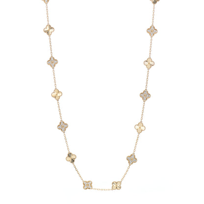 Van Cleef & Arpels 18K Yellow Gold Diamond 20 Motifs Guilloche Vintage Alhambra Necklace 1 of 5