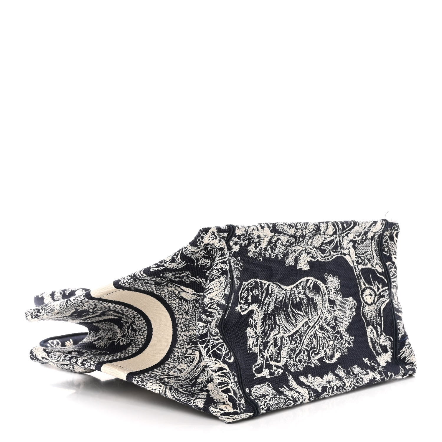 Christian Dior Canvas Embroidered Small Dioriviera Toile De Jouy Book Tote Blue 4 of 12