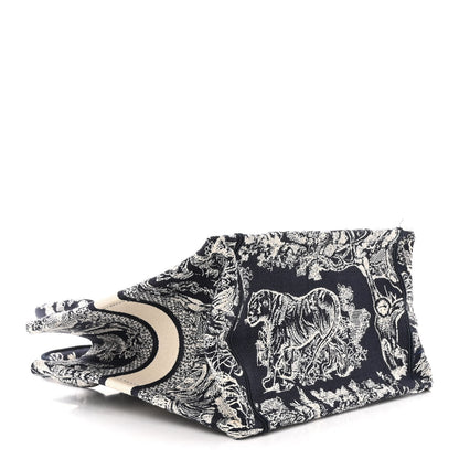 Christian Dior Canvas Embroidered Small Dioriviera Toile De Jouy Book Tote Blue 4 of 12