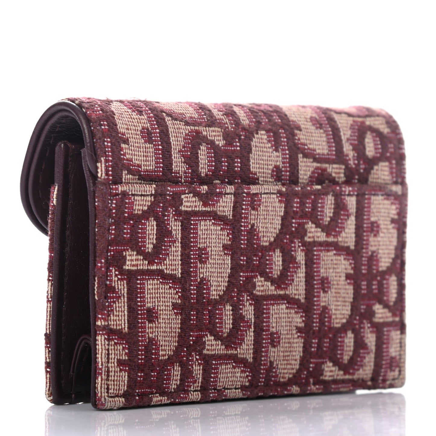 Oblique Saddle Card Holder Bordeaux