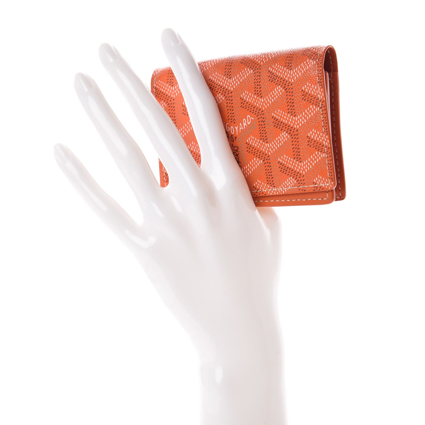 Goyardine Business Card Holder Orange