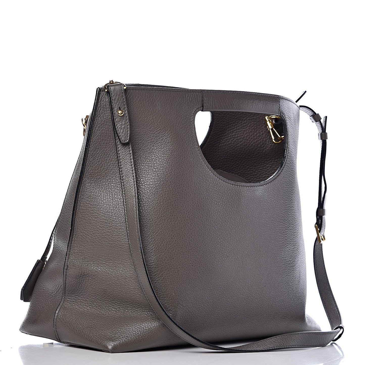 Grained Calfskin Alix Padlock Zip Tote Graphite
