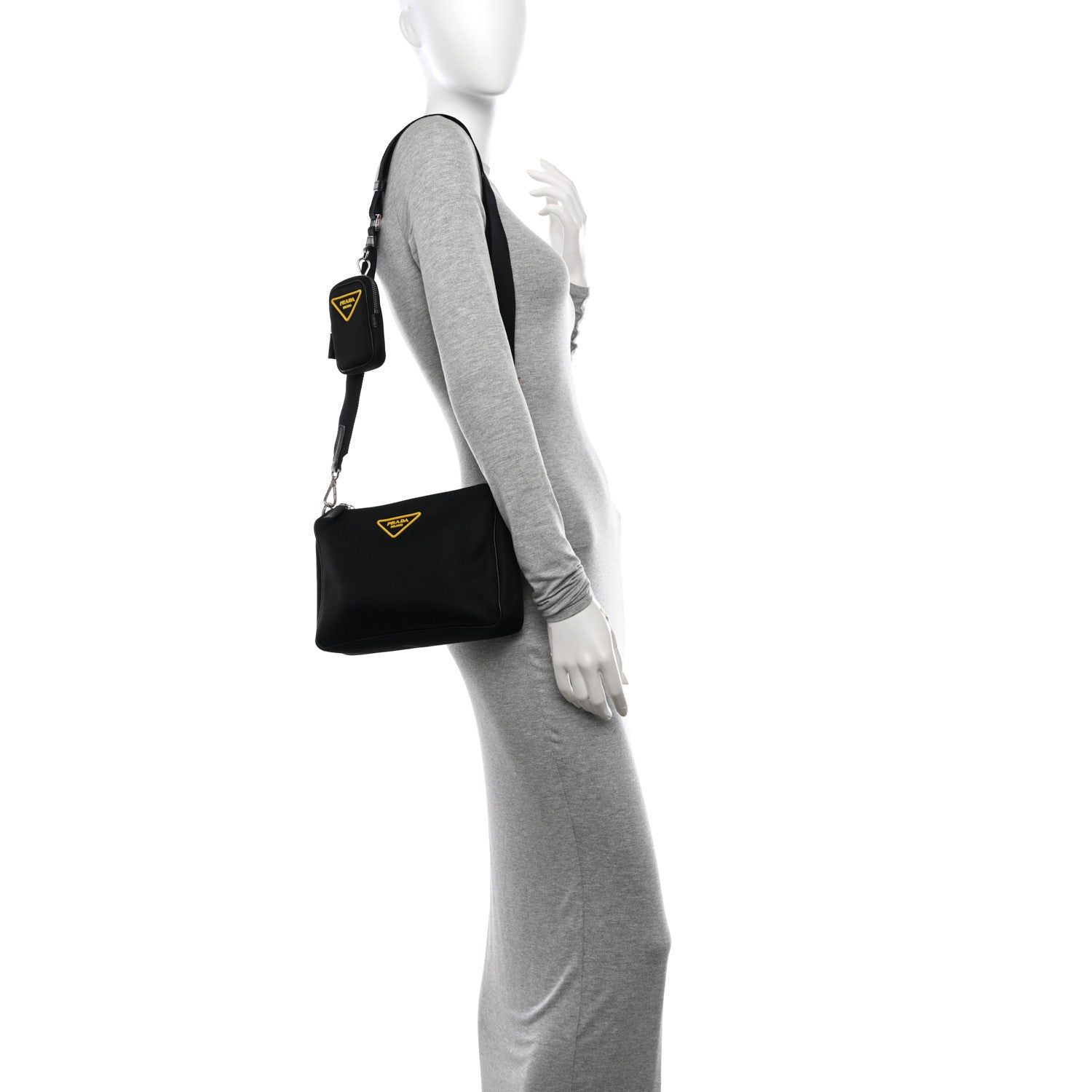 Prada Tessuto Nylon Crossbody Bag Black 2 of 11
