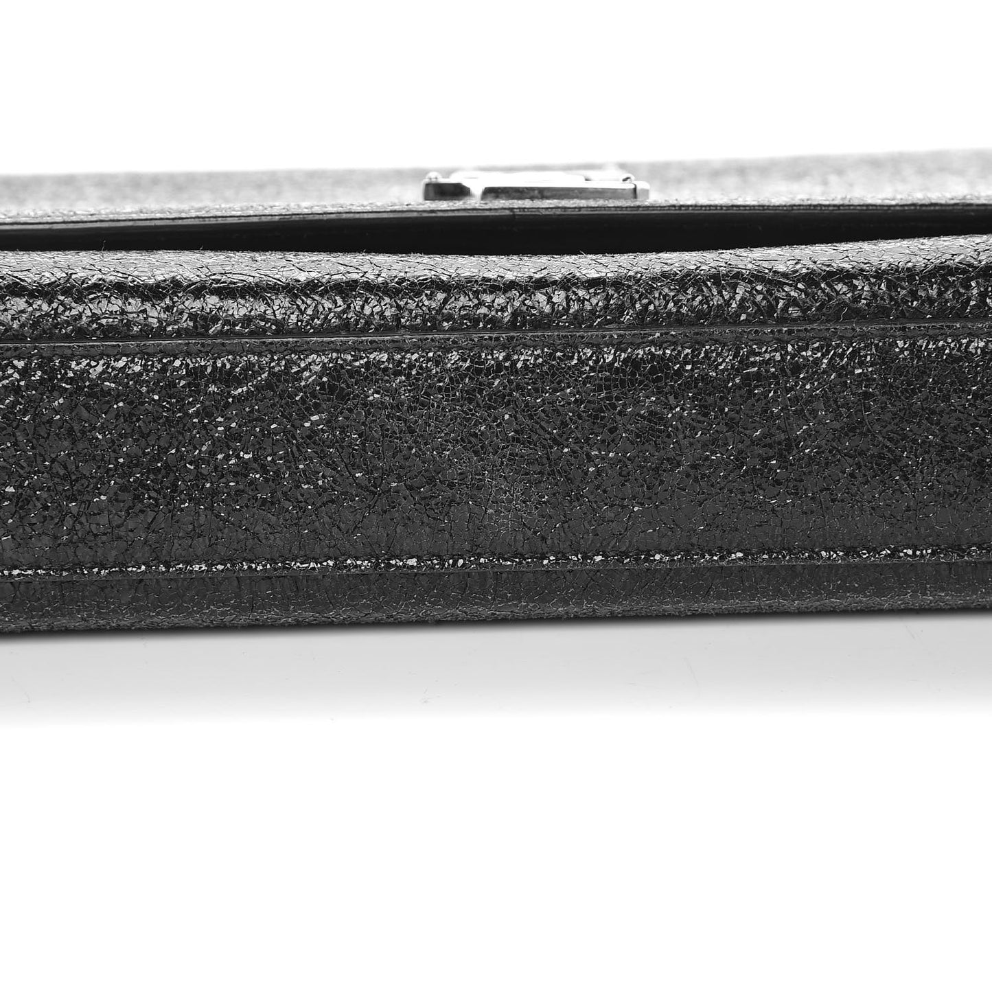 Metallic Sparkle Calfskin Medium Monogram Kate Satchel Black