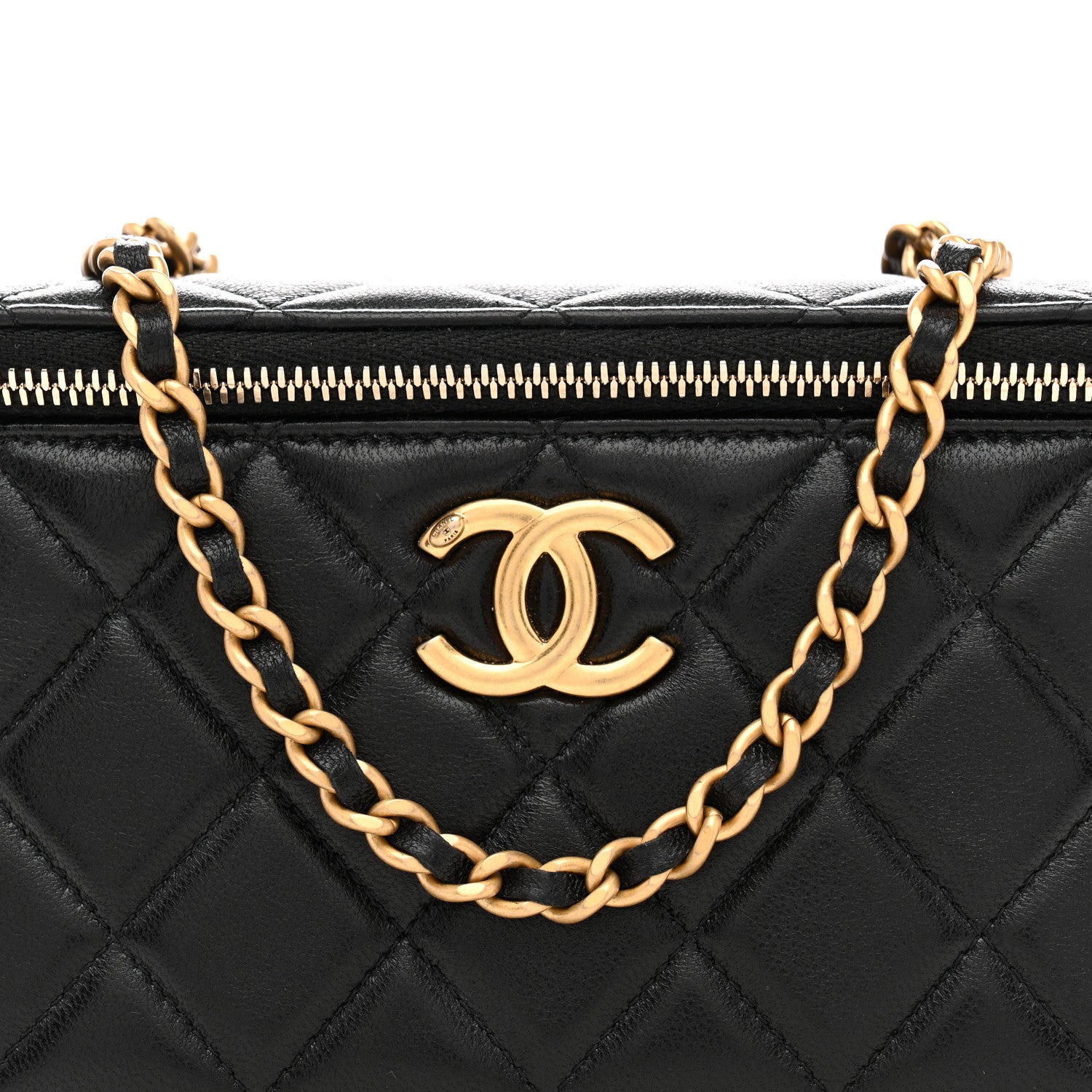 Chanel Lambskin Quilted Small CC Vanity Case Black 8 of 14