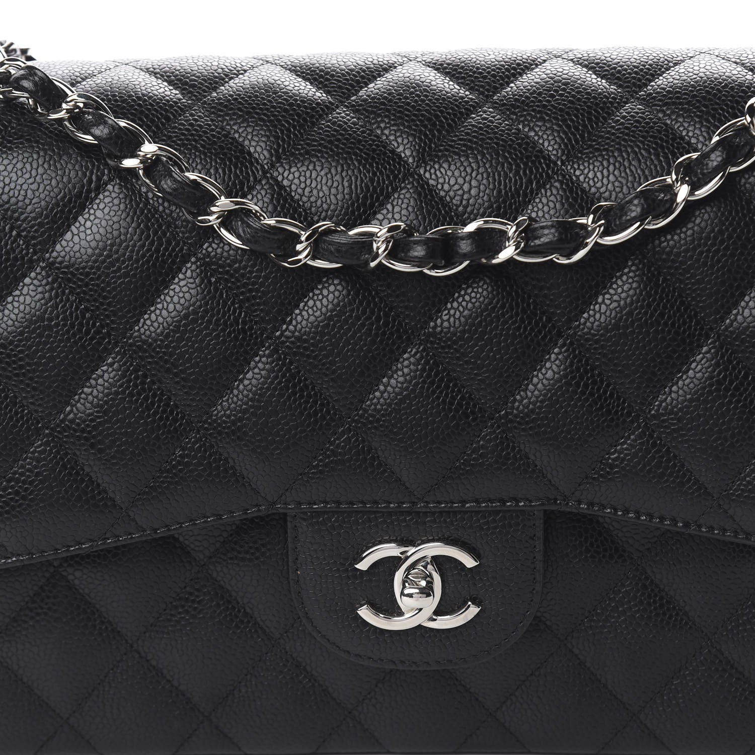Chanel Caviar Quilted Jumbo Double Flap Black 9 of 11