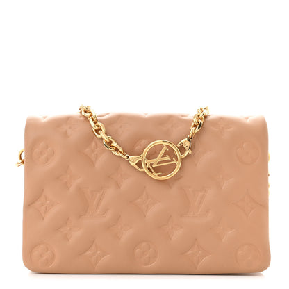 Louis Vuitton Lambskin Embossed Monogram Pochette Coussin Camel 1 of 10