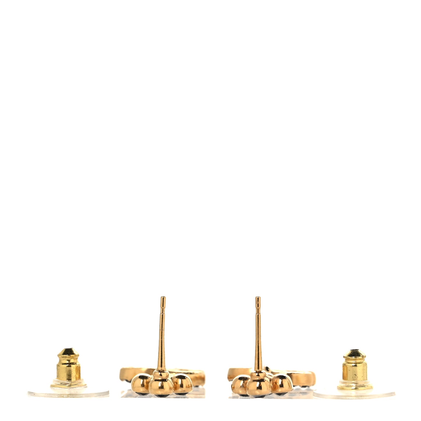 Crystal CC Drop Earrings Gold Black