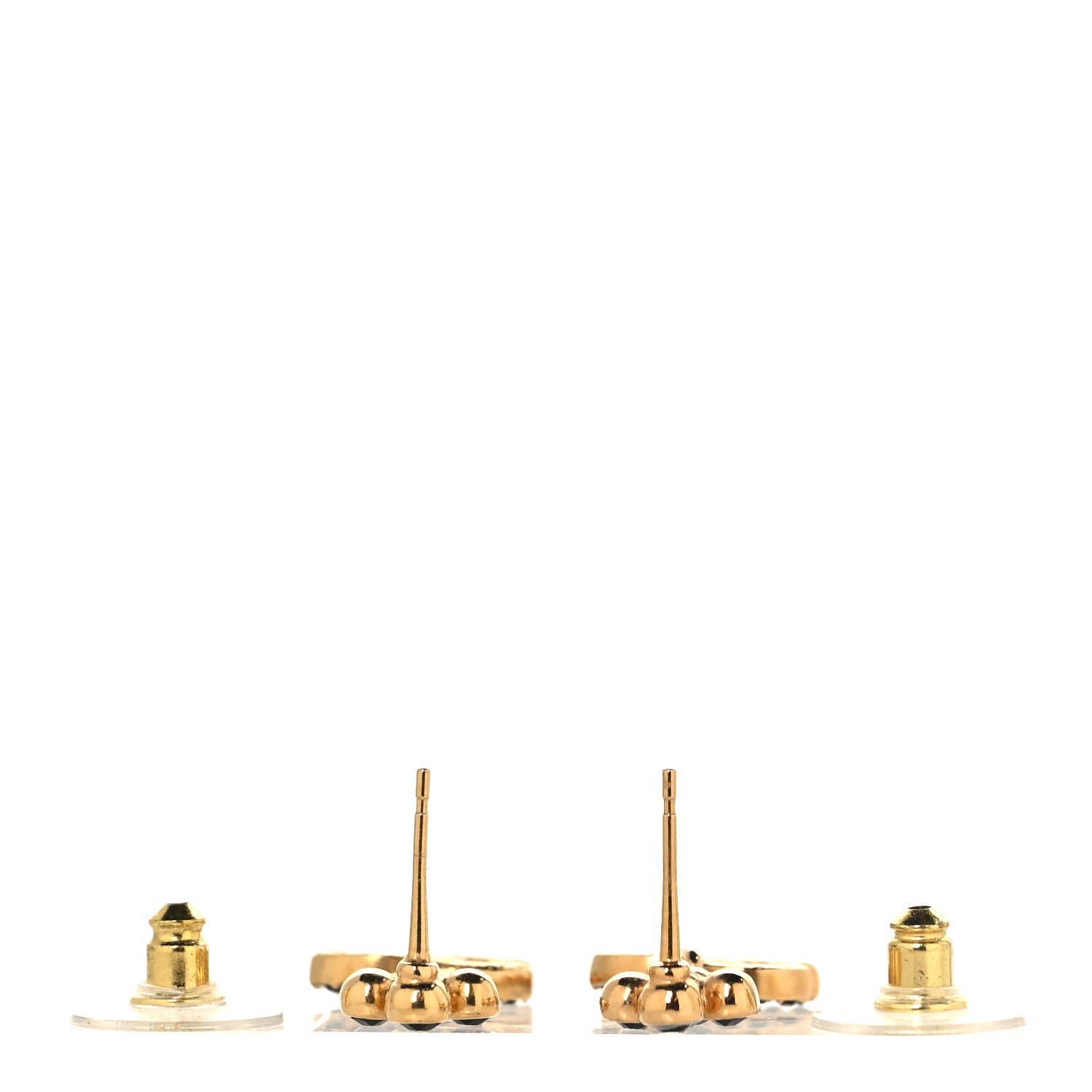 Chanel Crystal CC Drop Earrings Gold Black 3 of 5