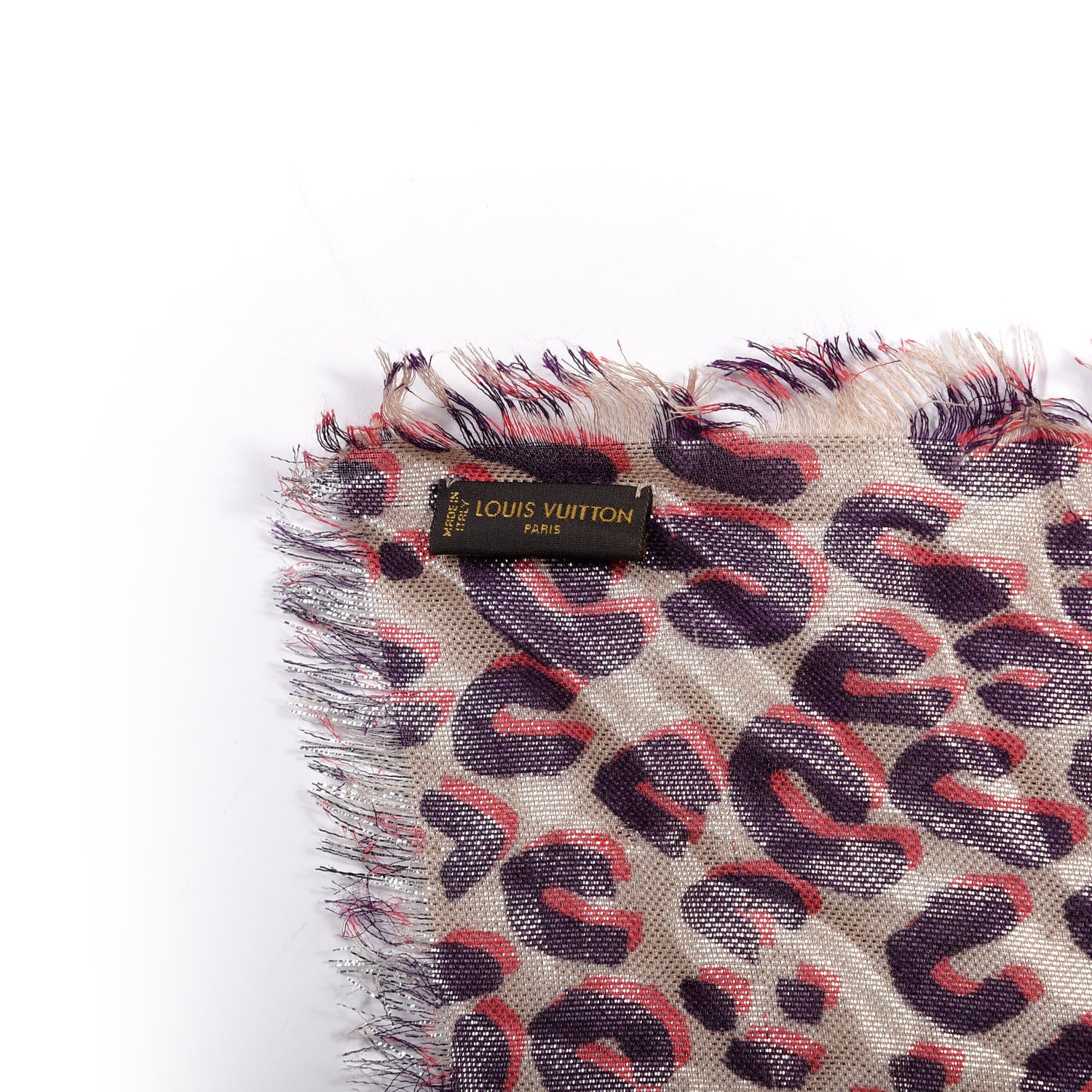 Louis Vuitton Cashmere Silk Leopard Disco Etole Stole 4 of 4