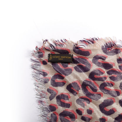 Louis Vuitton Cashmere Silk Leopard Disco Etole Stole 4 of 4