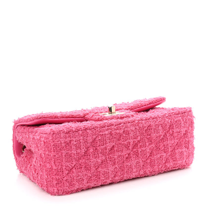 Chanel Wool Tweed Quilted Mini Rectangular Flap Dark Pink Fuchsia 4 of 11