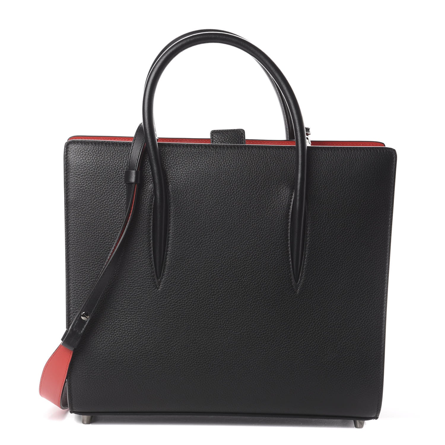 Christian Louboutin Calfskin Empire Patent Studded Medium Paloma Black 1 of 8