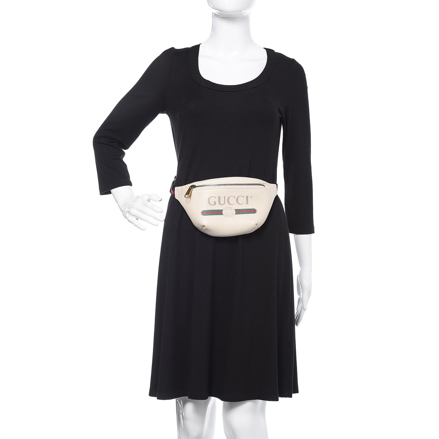 Grained Calfskin Small Logo Belt Bag White