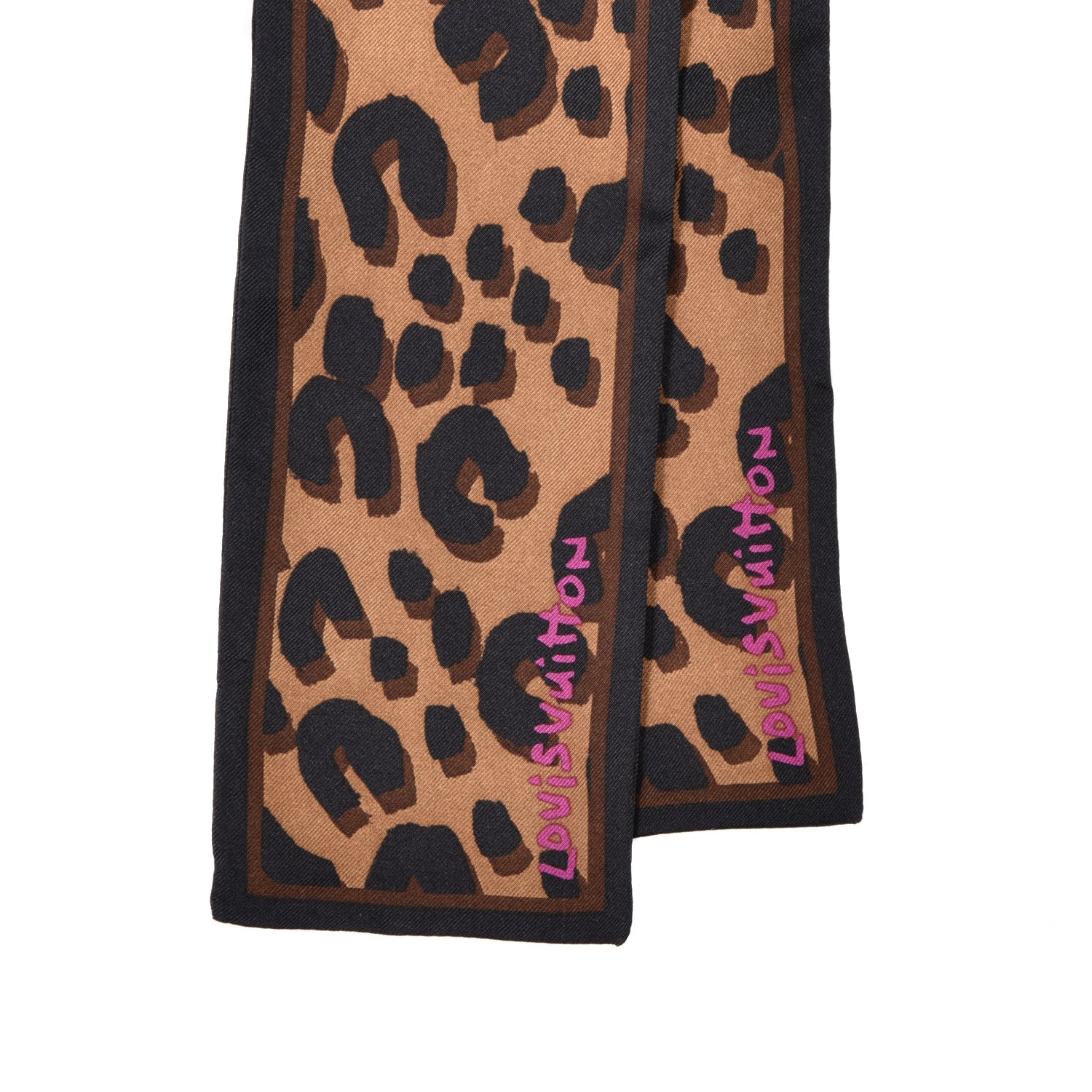 Louis Vuitton Silk Leopard Bandeau Scarf Marron 2 of 4