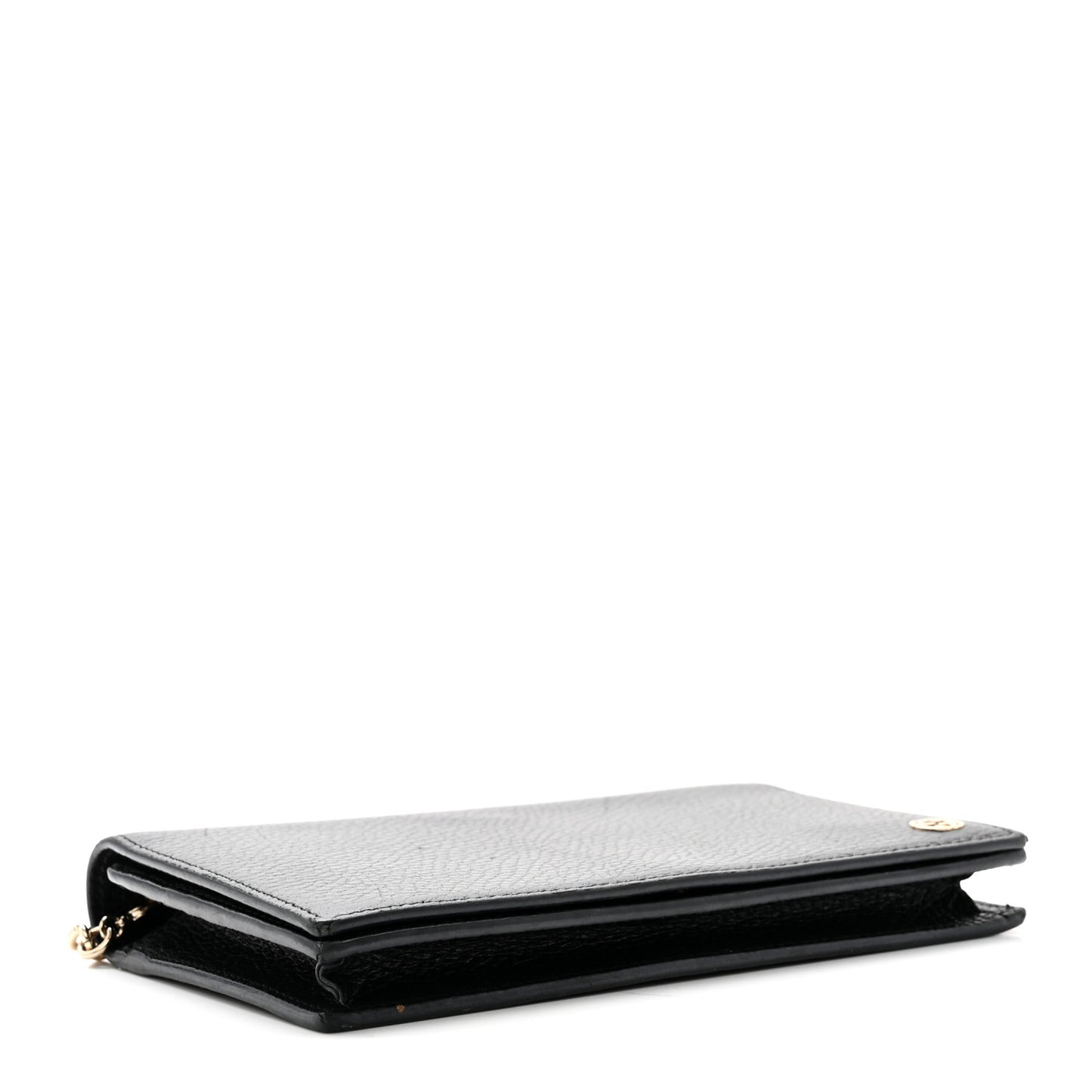 Dollar Calfskin Medium Betty Chain Wallet Black
