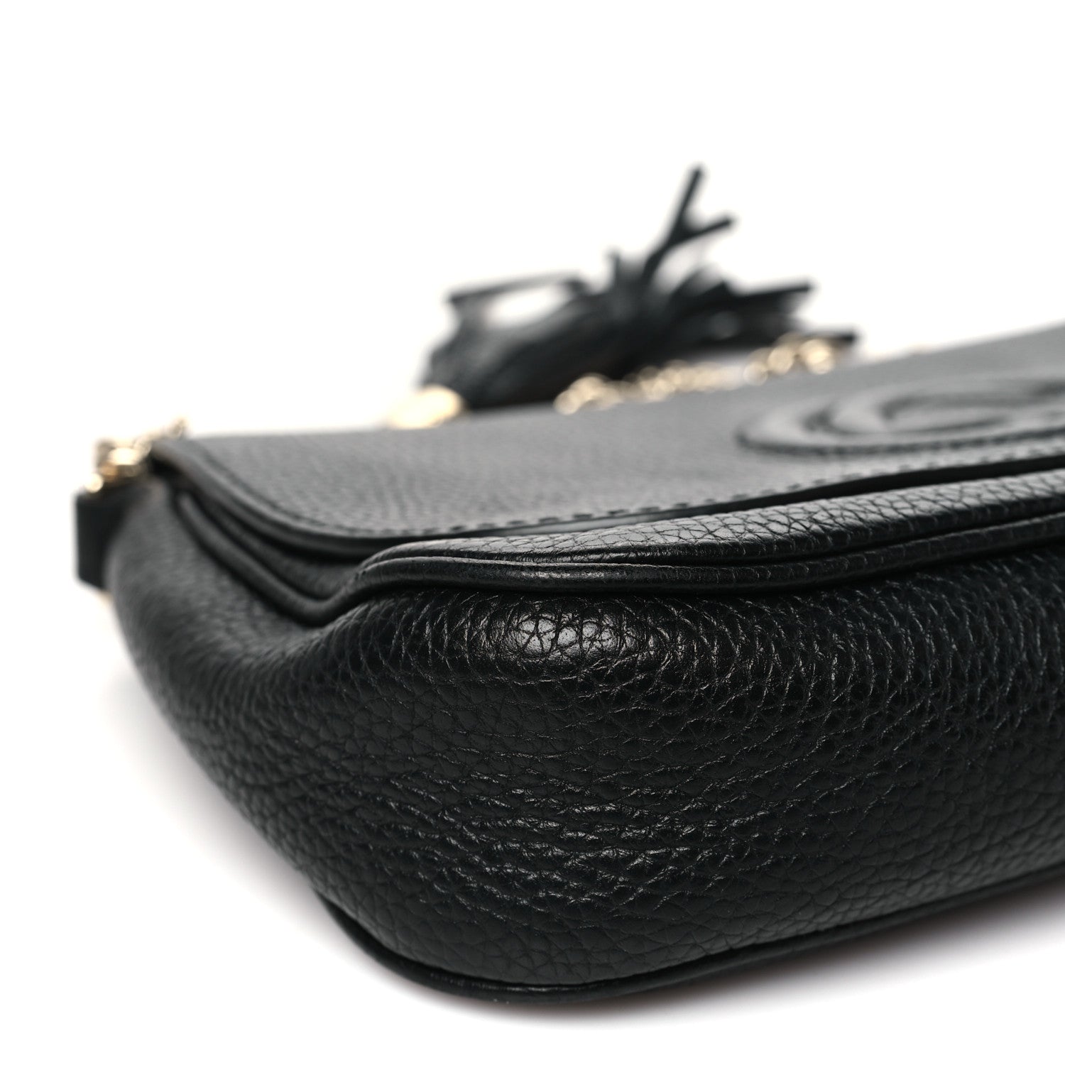 Gucci Pebbled Calfskin Medium Soho Flap Crossbody Black 9 of 10