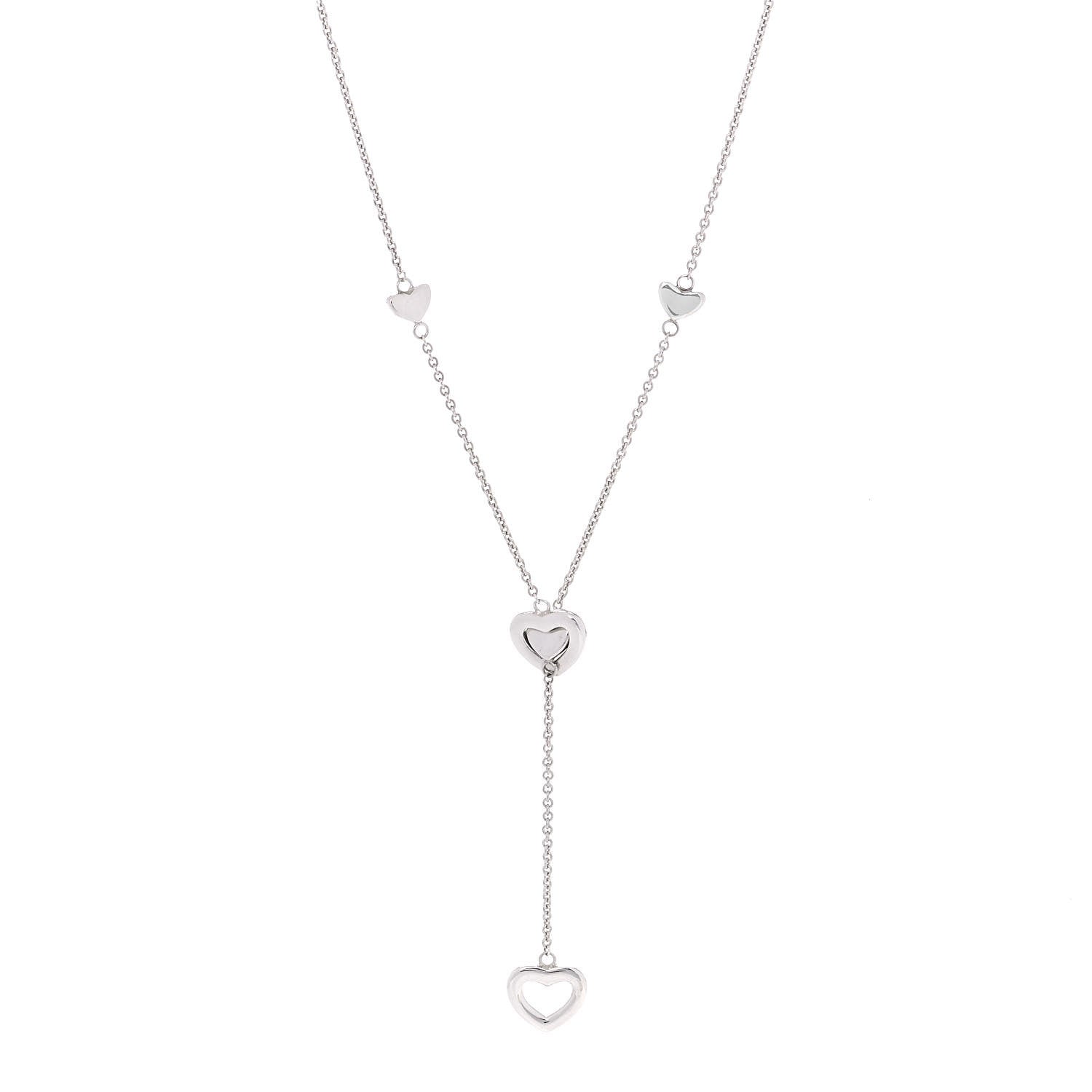 Tiffany Sterling Silver Heart Lariat Necklace 1 of 5
