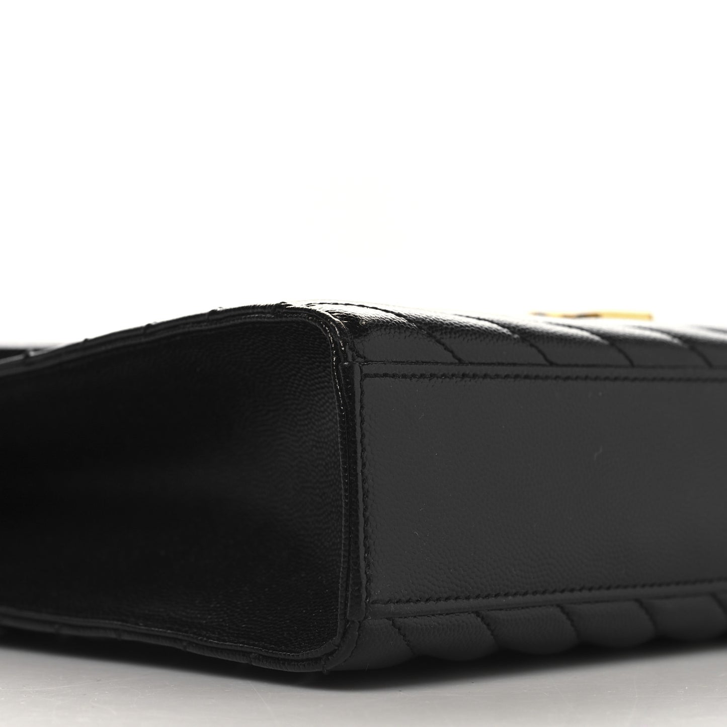 Grain De Poudre Textured Mixed Matelasse Large Triquilt Monogram Satchel Black