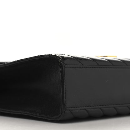 Saint Laurent Grain De Poudre Textured Mixed Matelasse Large Triquilt Monogram Satchel Black 9 of 10