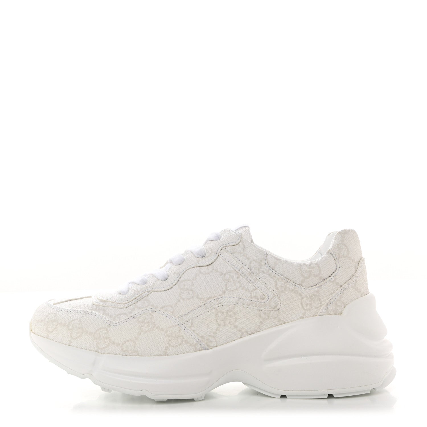 Gucci GG Supreme Monogram Womens Rhyton Sneakers 36.5 White 1 of 8