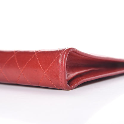 Chanel Lambskin Quilted CC Clutch Red 15 of 16