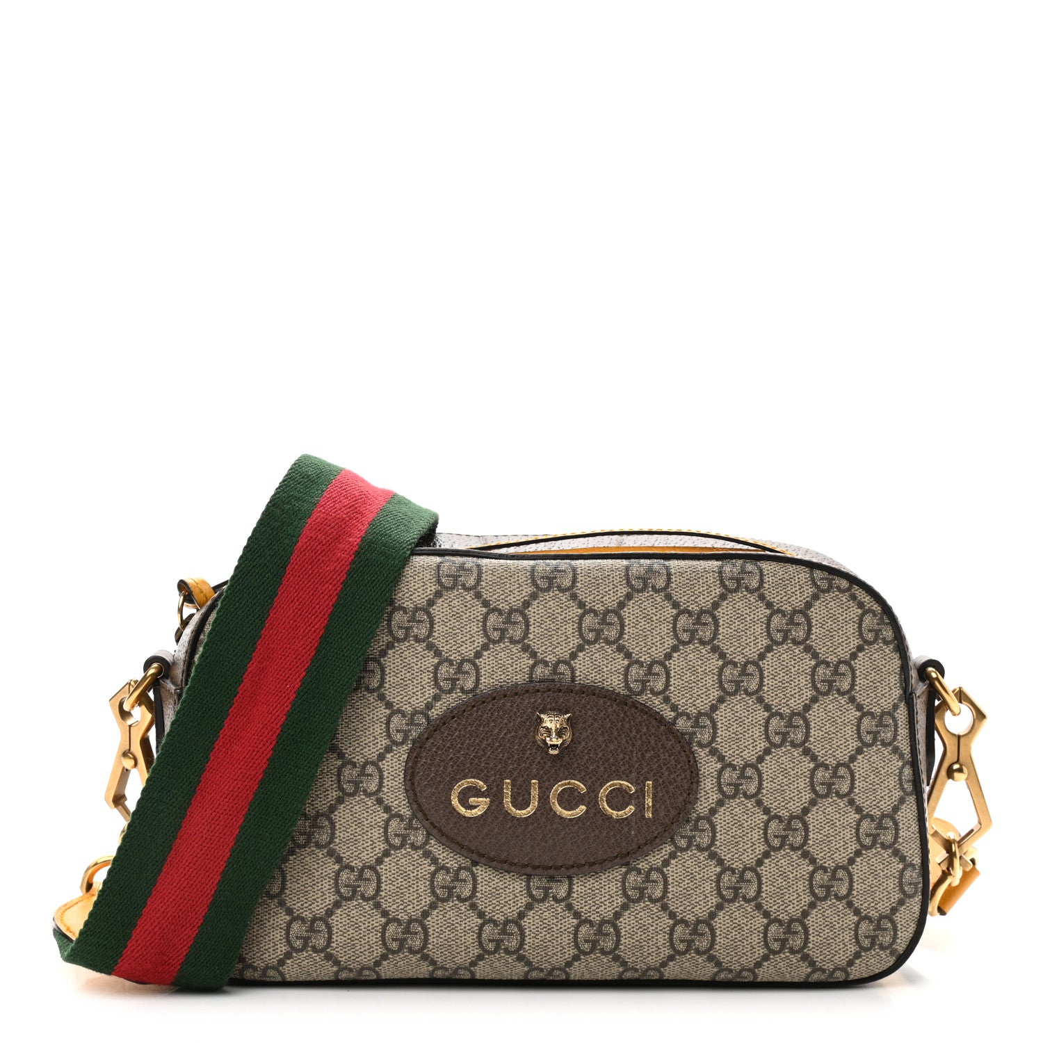 Gucci GG Supreme Monogram Web Neo Vintage Shoulder Bag Beige New Acero Crop 1 of 11