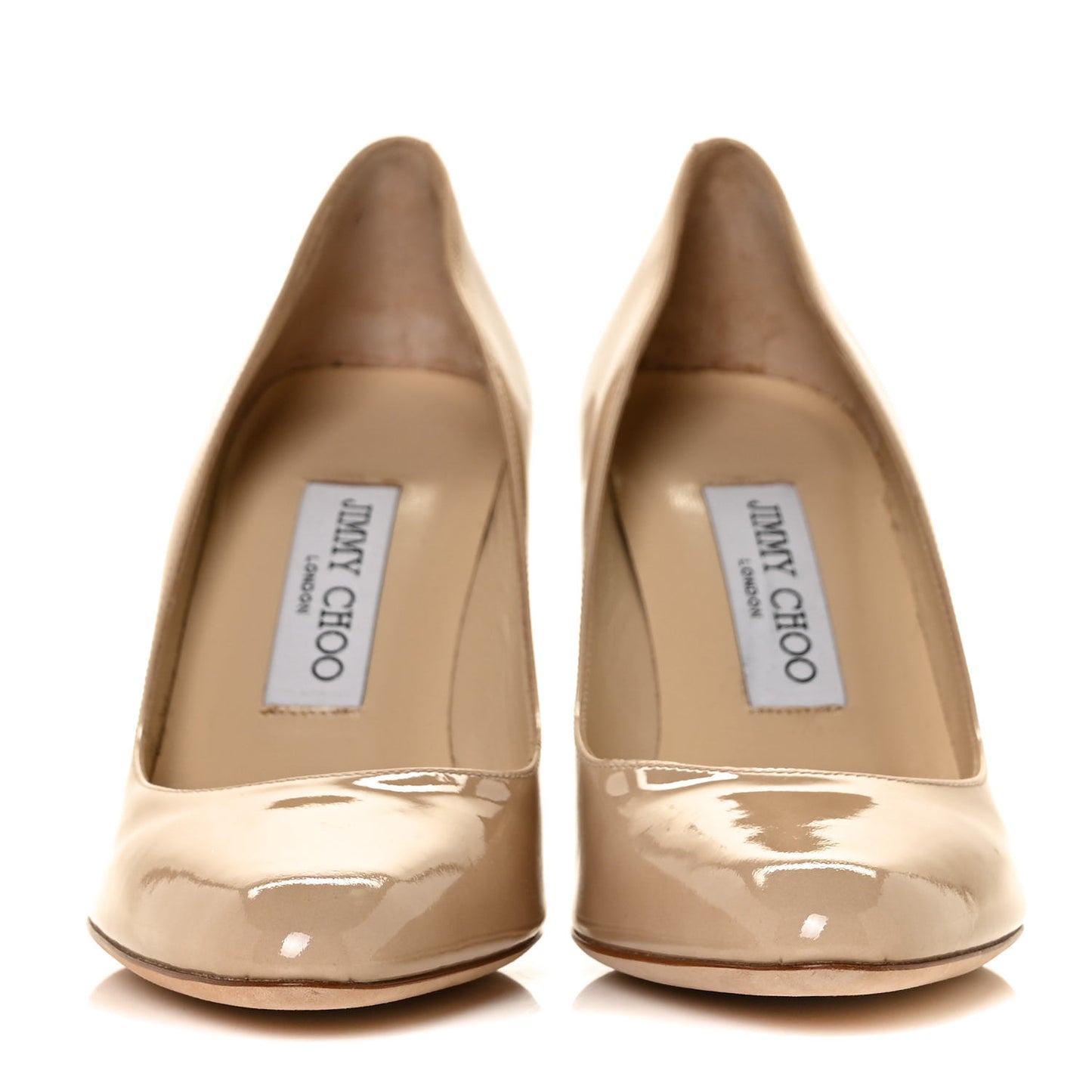 Patent Gilbert Round Toe Pumps 37 Nude