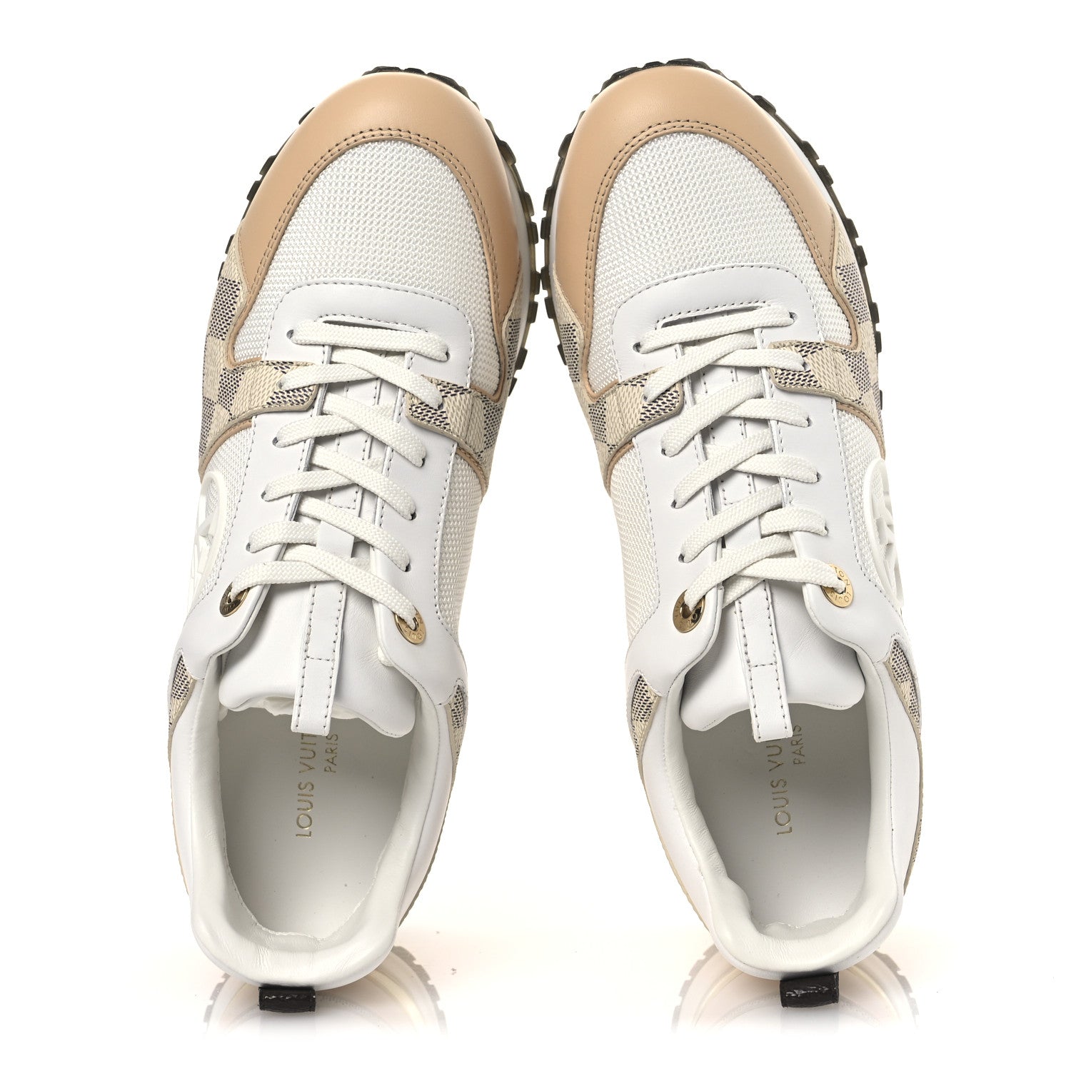 Louis Vuitton Calfskin Damier Azur Run Away Sneakers 37 White 2 of 12