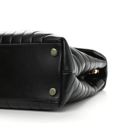 Saint Laurent Calfskin Y Quilted Monogram Large Loulou Chain Satchel Black 9 of 11