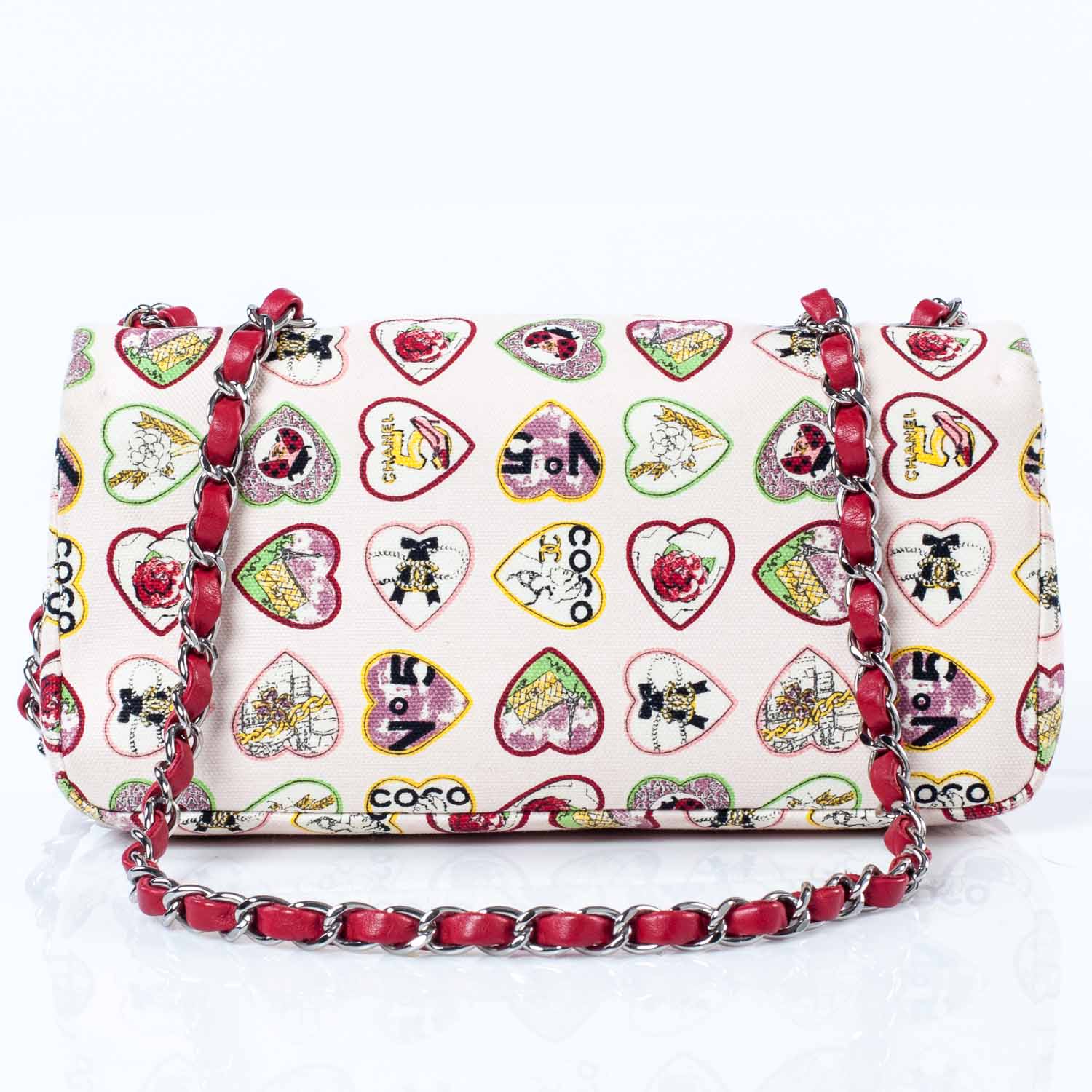 Chanel Canvas Coco Hearts Small Flap Bag 4 of 9