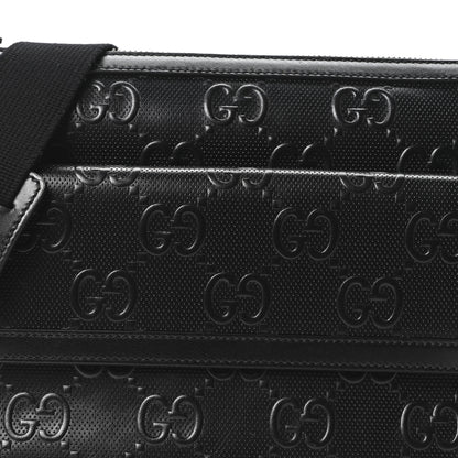 Gucci Calfskin GG Tennis Embossed Shoulder Bag Black 8 of 10