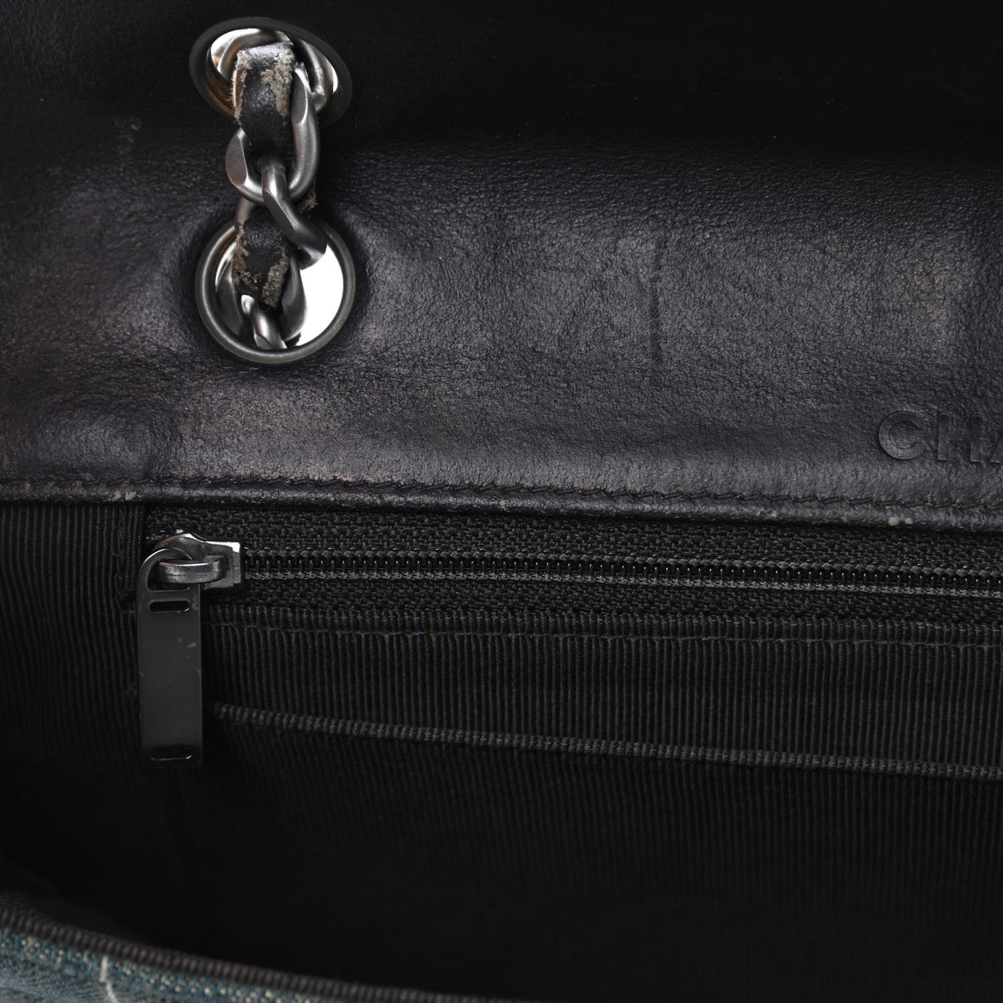 Denim Chocolate Bar Quilted Flap