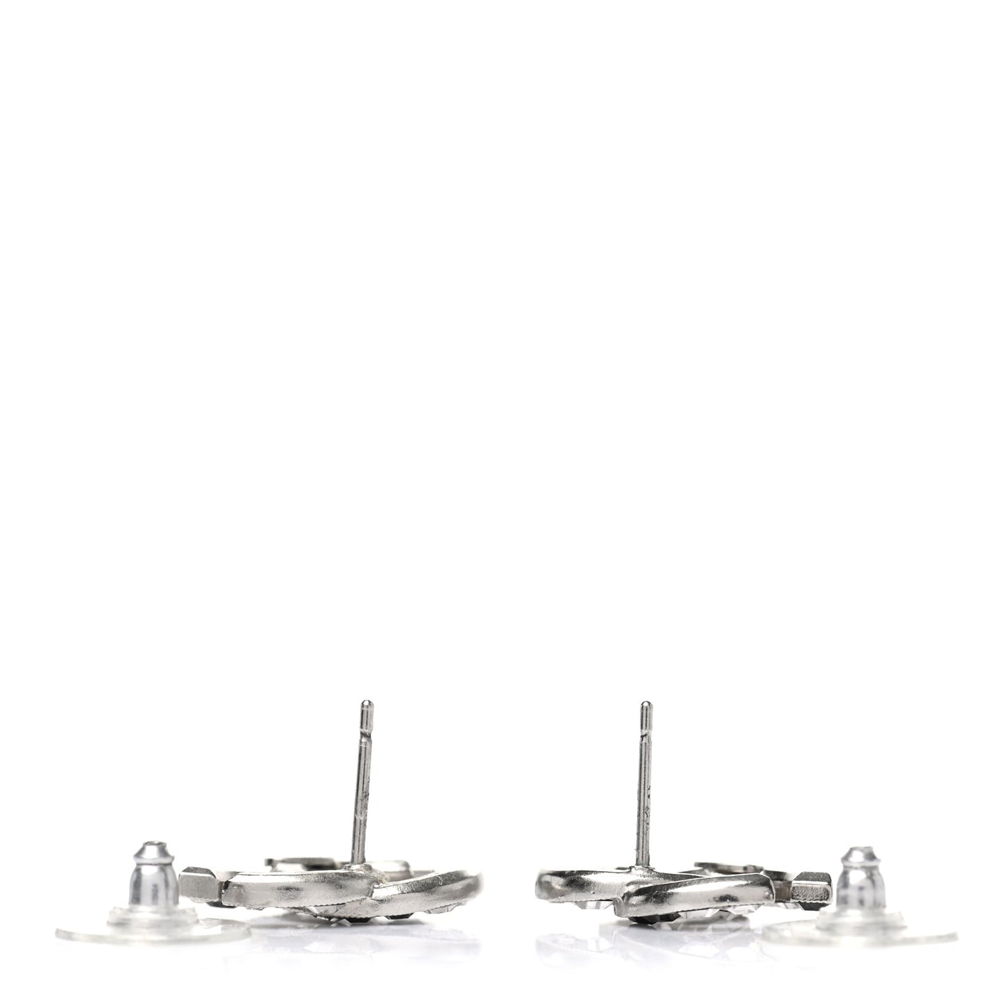 Crystal CC Earrings Silver Black