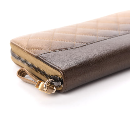 Chanel Metallic Goatskin Quilted Large Gabrielle Zip Around Wallet Bronze 5 of 10