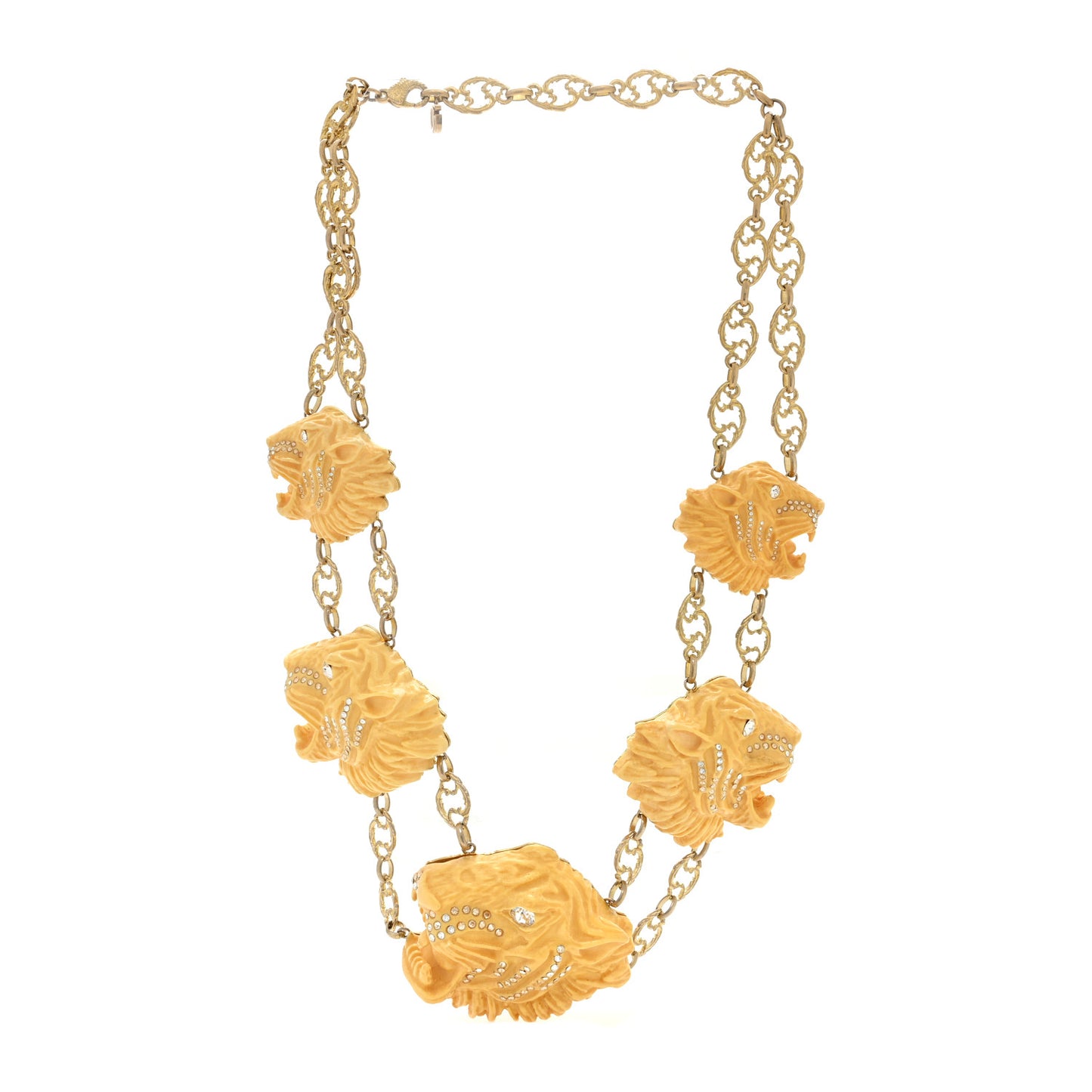 Resin Crystal Rajah Necklace Ivory