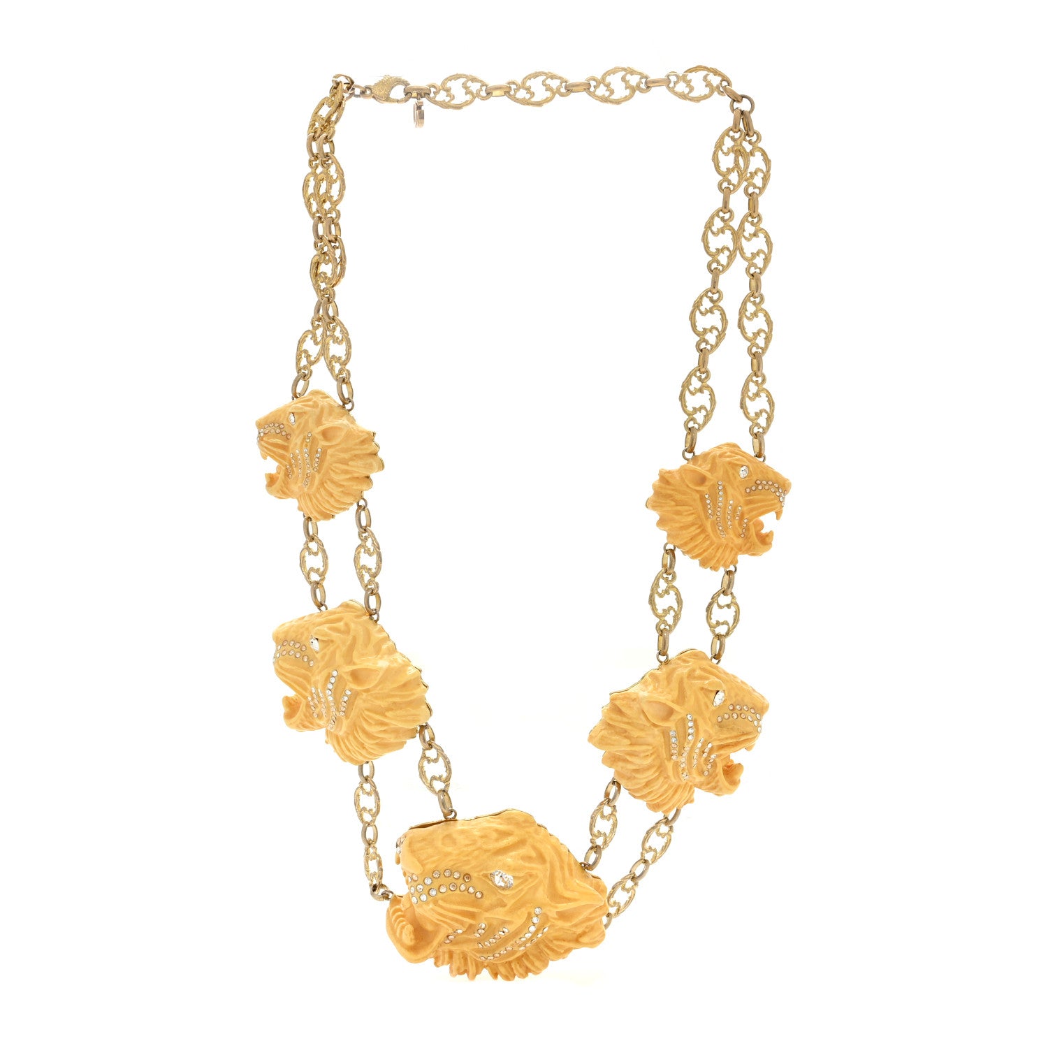Gucci Resin Crystal Rajah Necklace Ivory 3 of 4