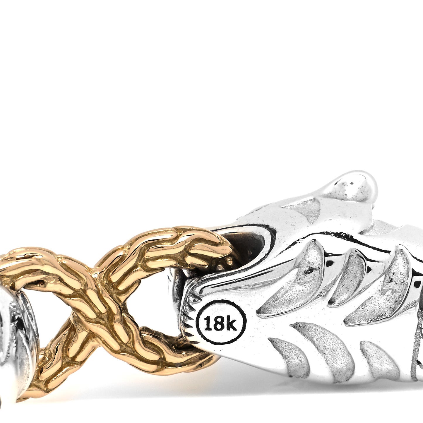 Sterling Silver 18K Yellow Gold Blue Topaz Macan Tiger Bracelet