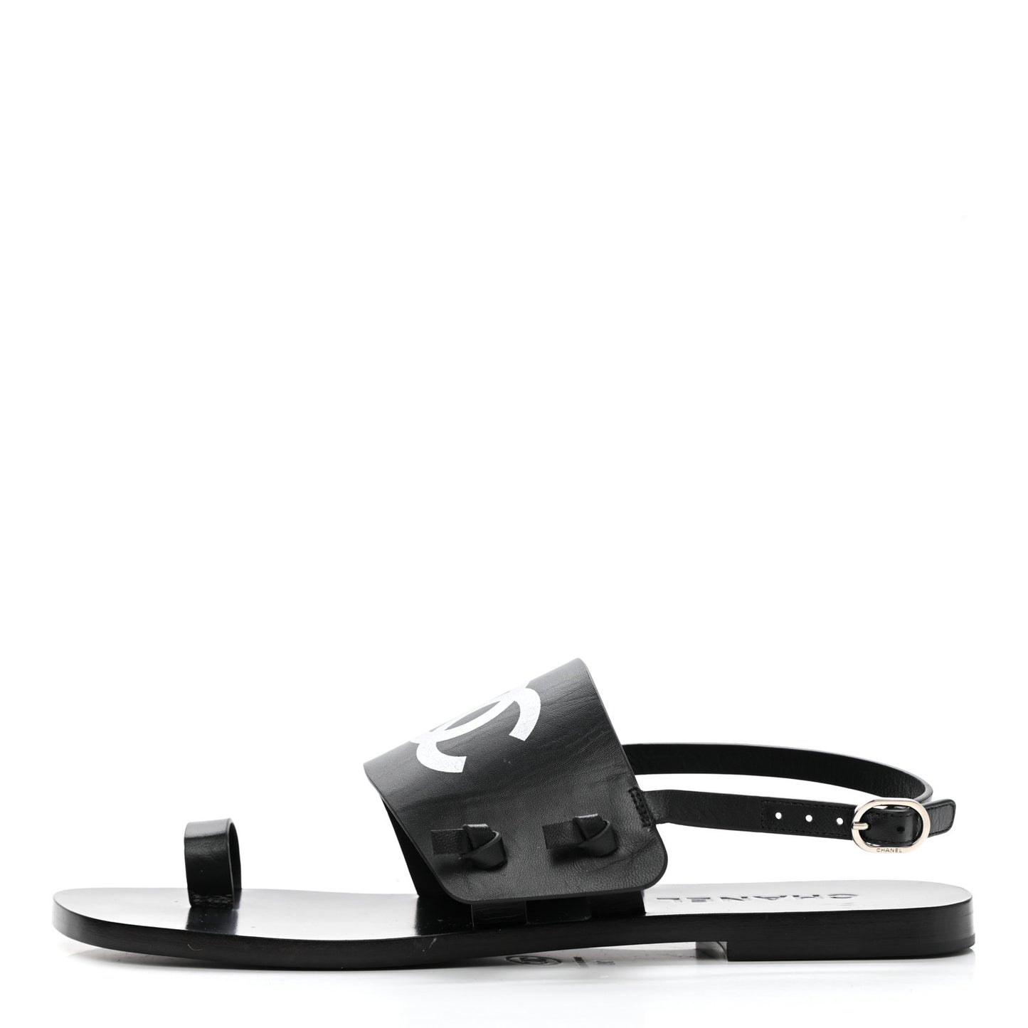 Goatskin CC Sandals 38 Black