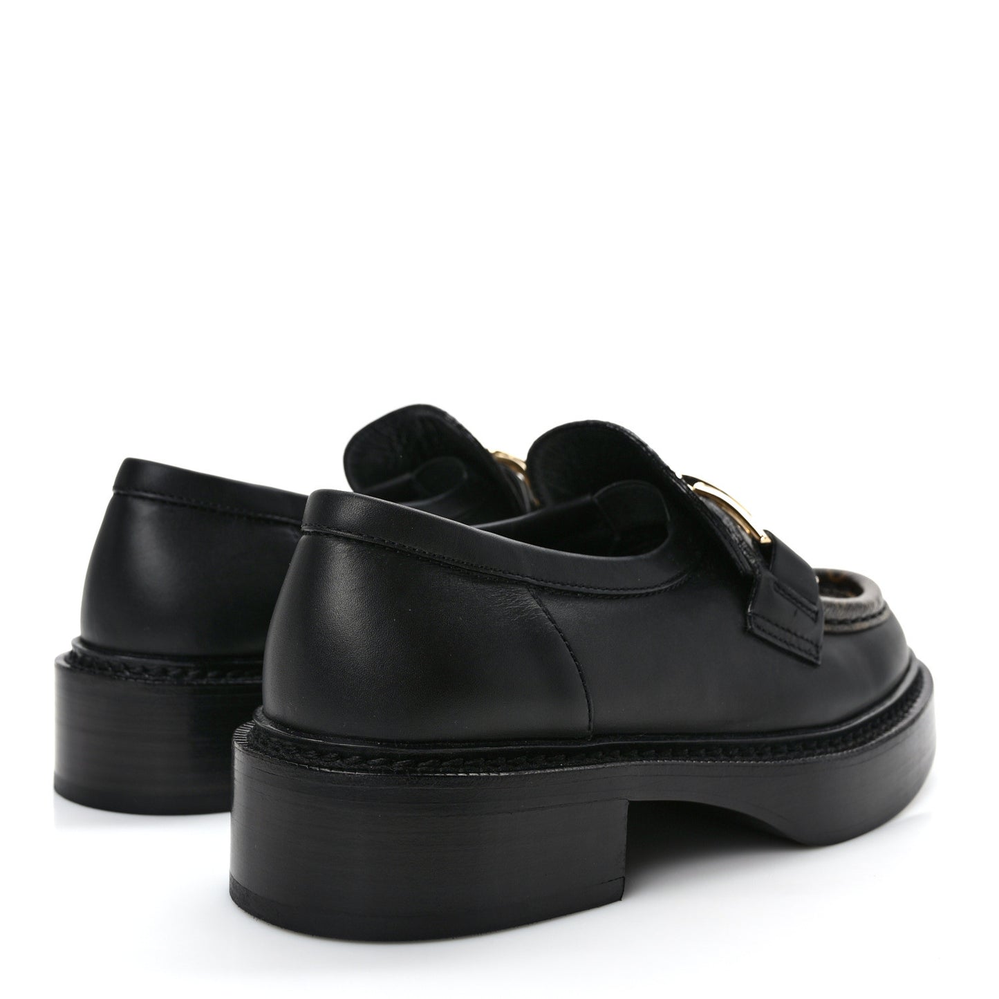 Monogram Calfskin Academy Loafers 35.5 Black